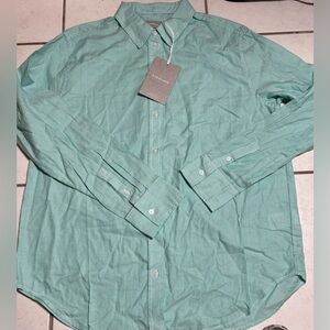Everlane Oversized Mint Green Stripe Silky Cotton Relaxed Button Down Size 6 NWT